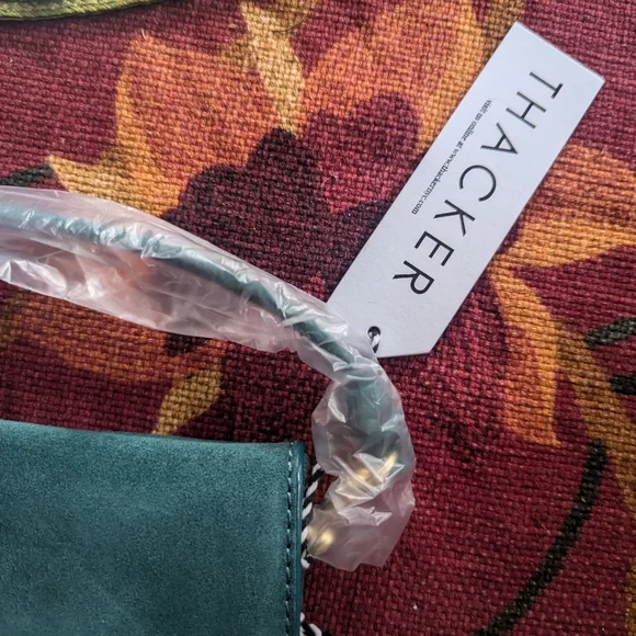 SALE - Thacker NYC Le Pouch Suede Bag Teal NWT Brand New - Picture 4 of 6